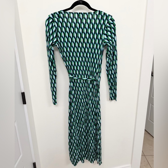 Diane Von Furstenberg x Target Geometric Green and Black Wrap Dress - Picture 5 of 5